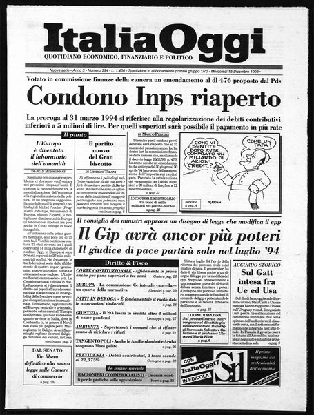 Italia oggi : quotidiano di economia finanza e politica